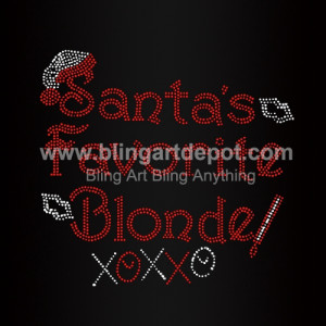Santa's Favorite Blonde Iron On Rhinestone Transfers
